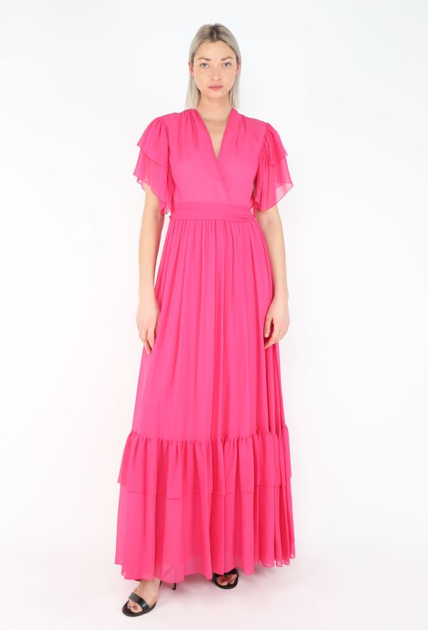 Gucci 2023 Belted Silk Peasant Gown - 3
