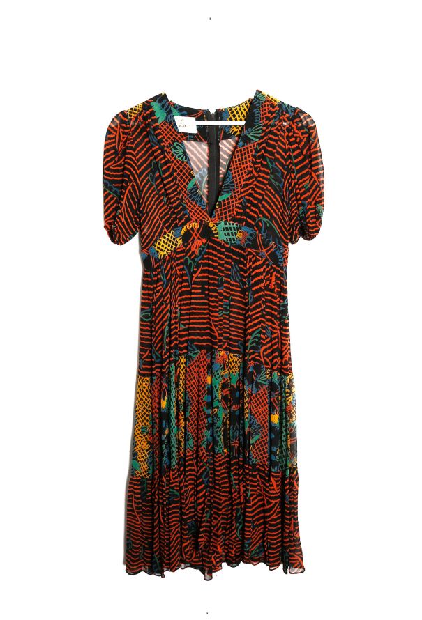 Ossie Clark RARE 1973 Abstract Crêpe Dress - 7