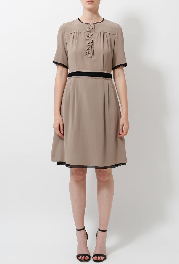Chloé 2006 Ruffled Trimmed Silk Dress - 2