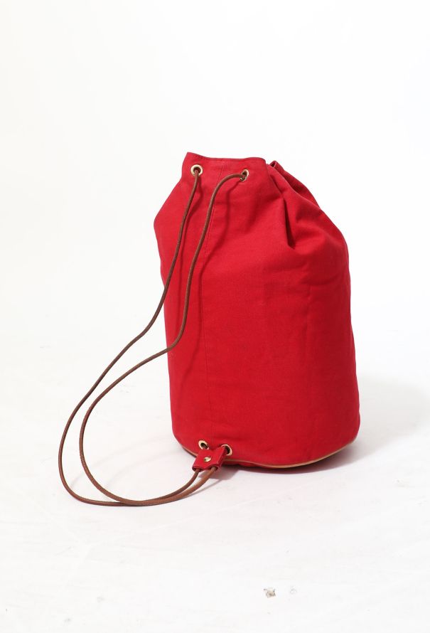 Hermès Red Canvas Polochon Backpack - 3