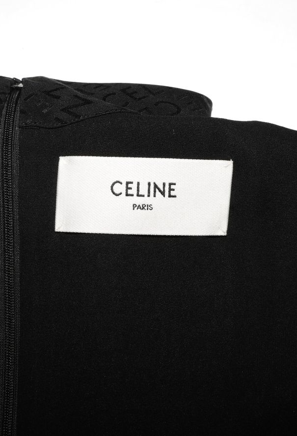 Céline 2022 Monogram Draped Silk Dress - 7