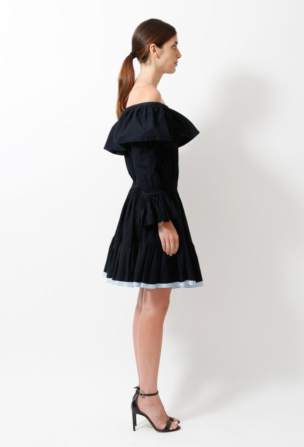 Saint Laurent Vintage Off-Shoulder Ruffled Peasant Dress - 4