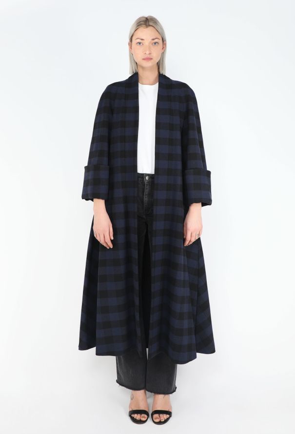 Dior F/W 2017 Checkered Belted Robe Coat - 3