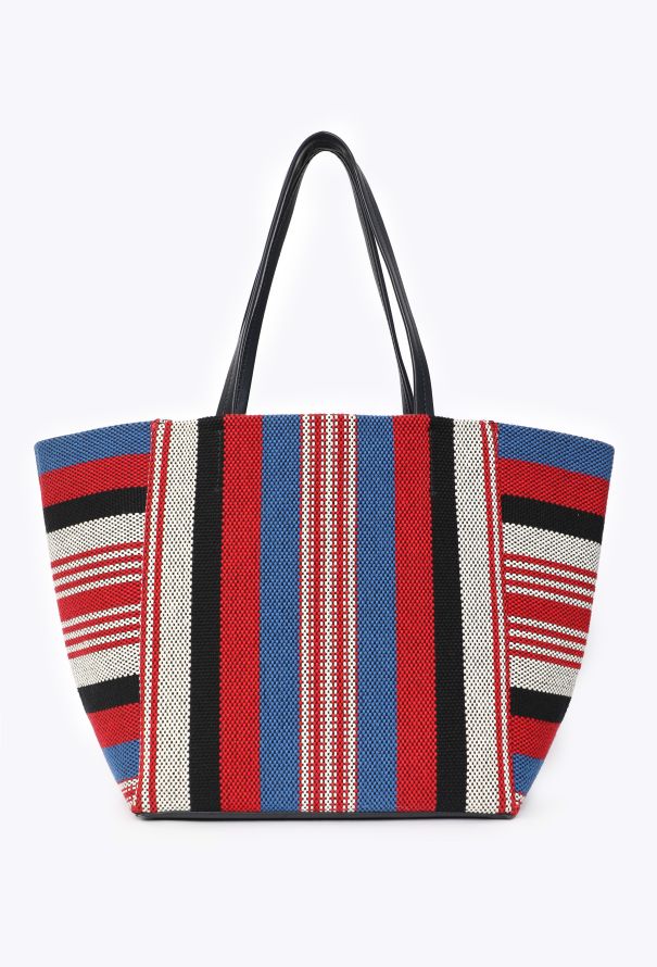 Céline Striped Canvas Phantom Cabas Tote - 1
