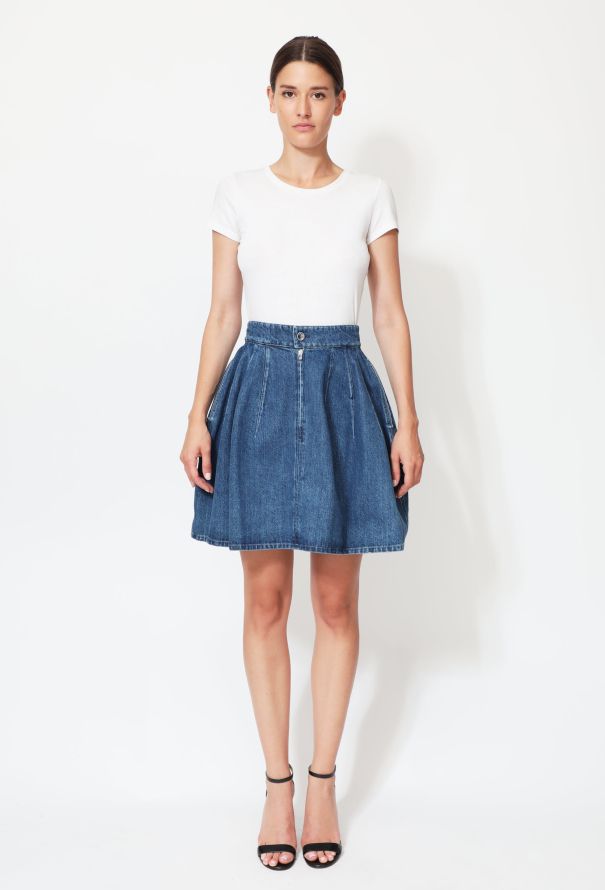 Chanel 2020 Denim 'CC' Skater Skirt - 1