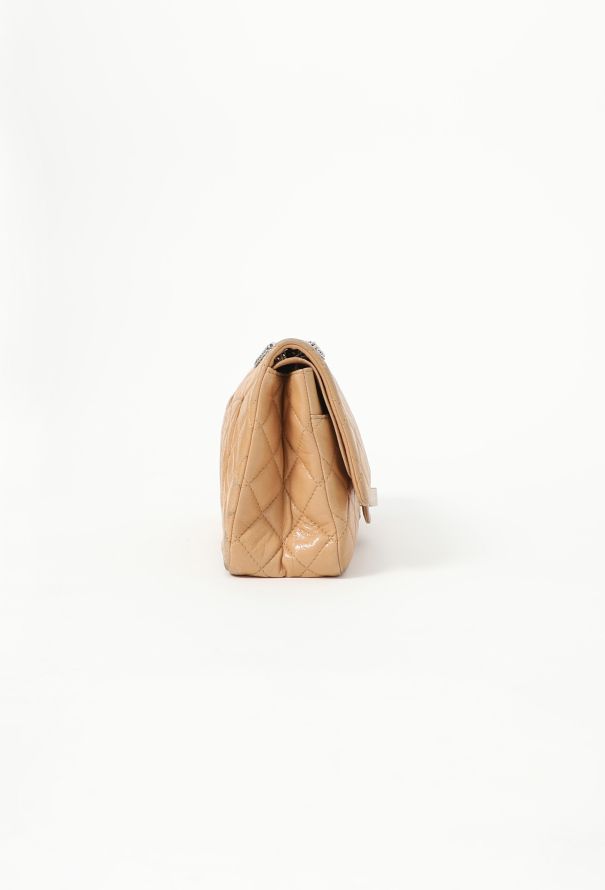 Chanel Tan Patent 2.55 Jumbo Flap Bag - 6