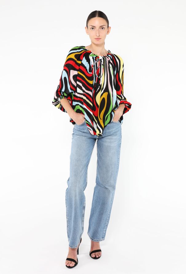 Emilio Pucci Abstract Marmo Silk Blouse - 2