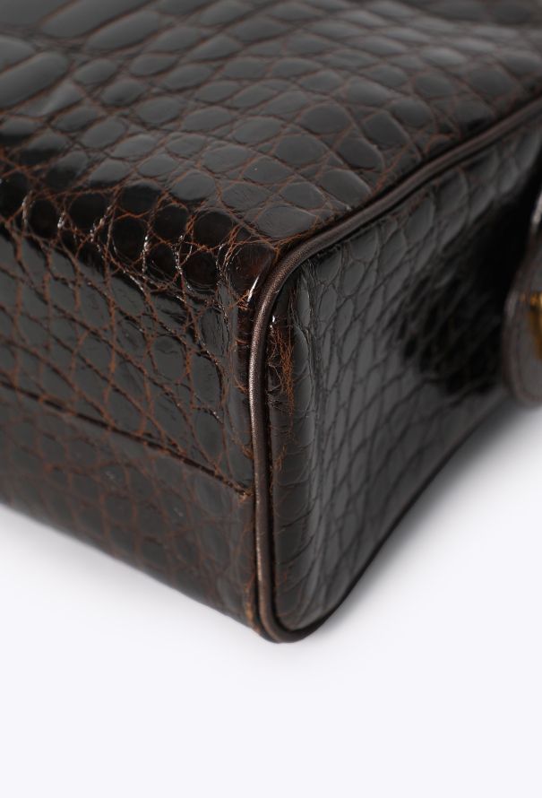 Chanel Vintage Brown Alligator Maxi Camera Bag - 7