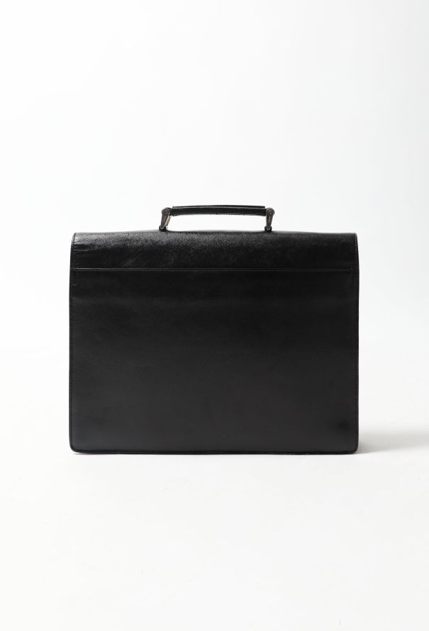 Prada Black grained Saffiano leather Briefcase - 3