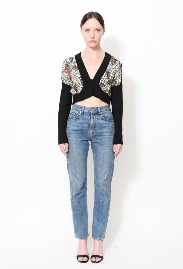 Ossie Clark COLLECTOR '70s Deco Print Crêpe Top - 1