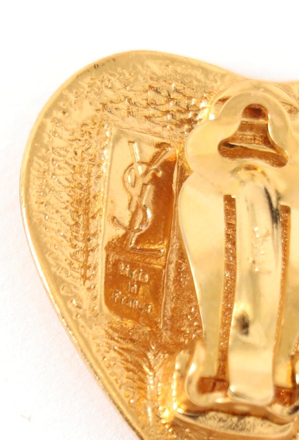 Saint Laurent Vintage Arabesque Heart Clip Earrings - 4