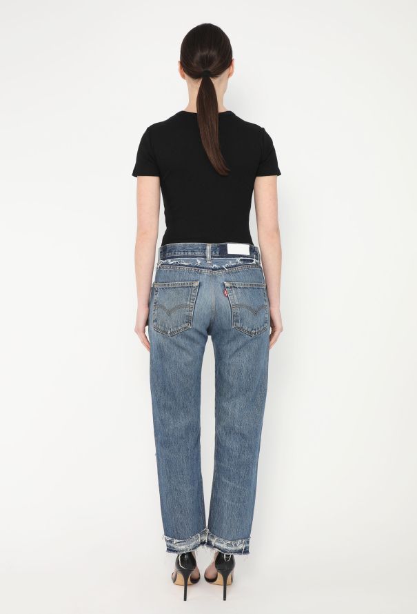 Levi's x Re/Done Distressed Cropped Jeans - 4
