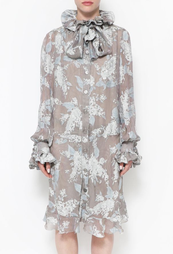 Chloé 90s Floral Silk Lavallière Dress - 2