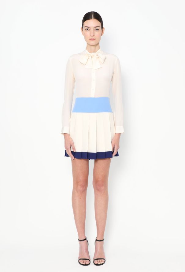Prada Pleated Silk Lavallière Dress - 3