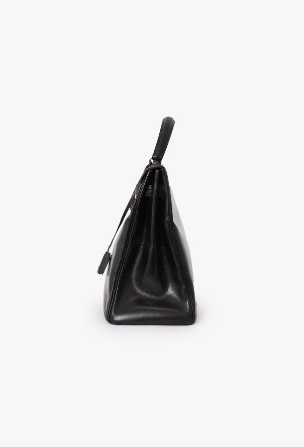 Hermès Vintage Black Box Kelly Retourné 35 - 6