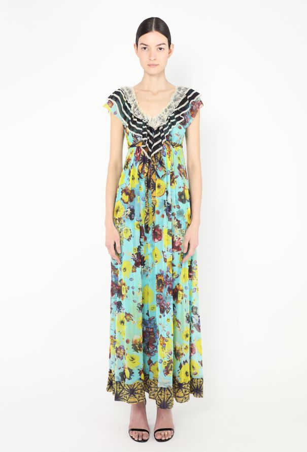 Jean Paul Gaultier Floral Lace Trim Maxi Dress - 2