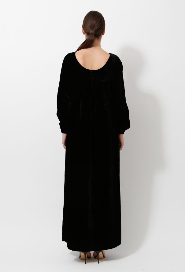 Saint Laurent 60s Couture Velvet Maxi Dress - 6