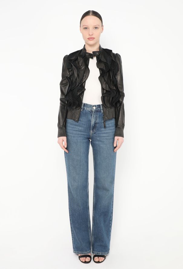 Valentino 2020 Tiered Floral Leather Jacket - 2