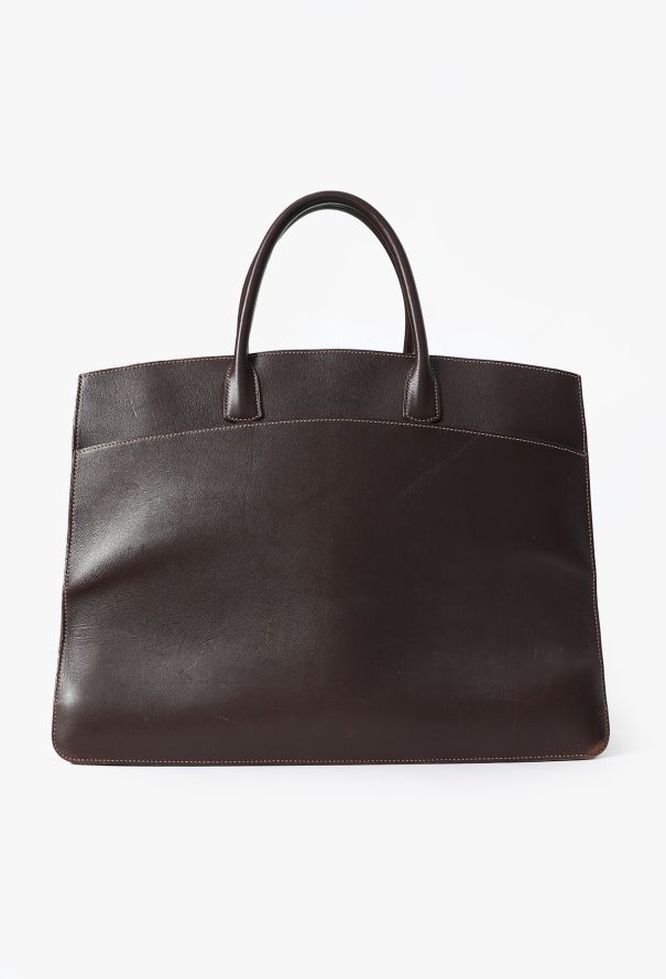 Hermès Vintage Ébène Swift Whitebus GM Bag - 1
