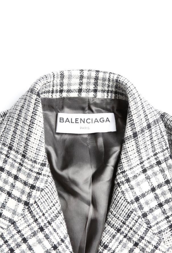 Balenciaga 2021 Checkered Wool Coat - 5