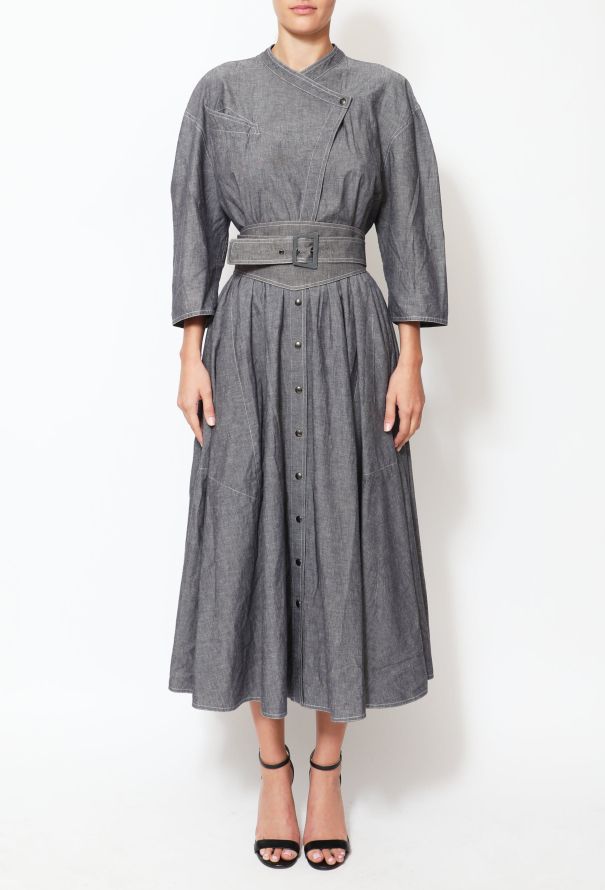 Thierry Mugler 80s Belted Cotton Dress - 2