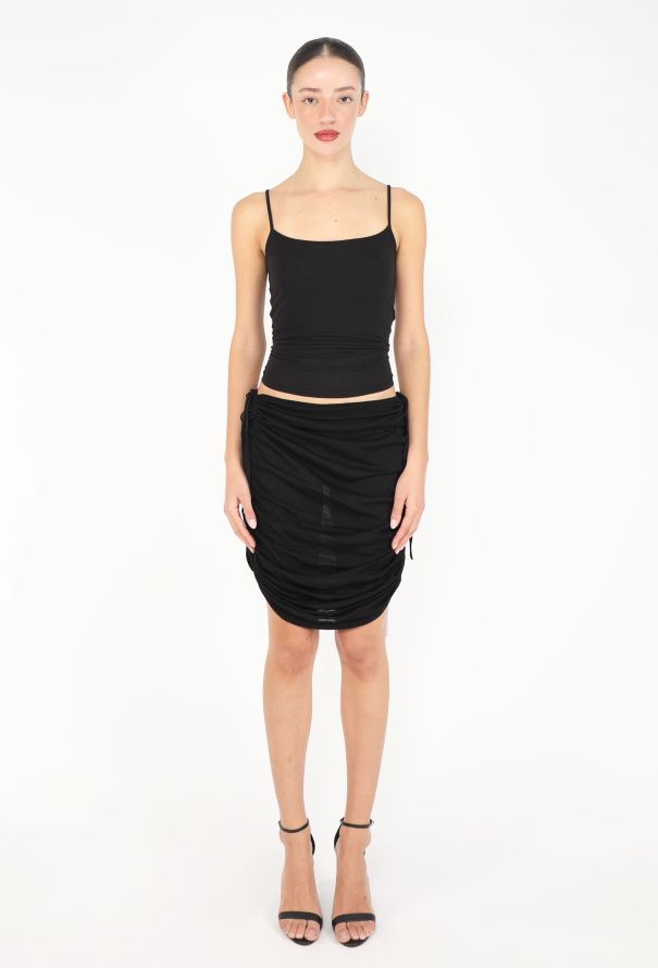 Gucci F/W 1999 Ruched Silk Drawstring Skirt - 3