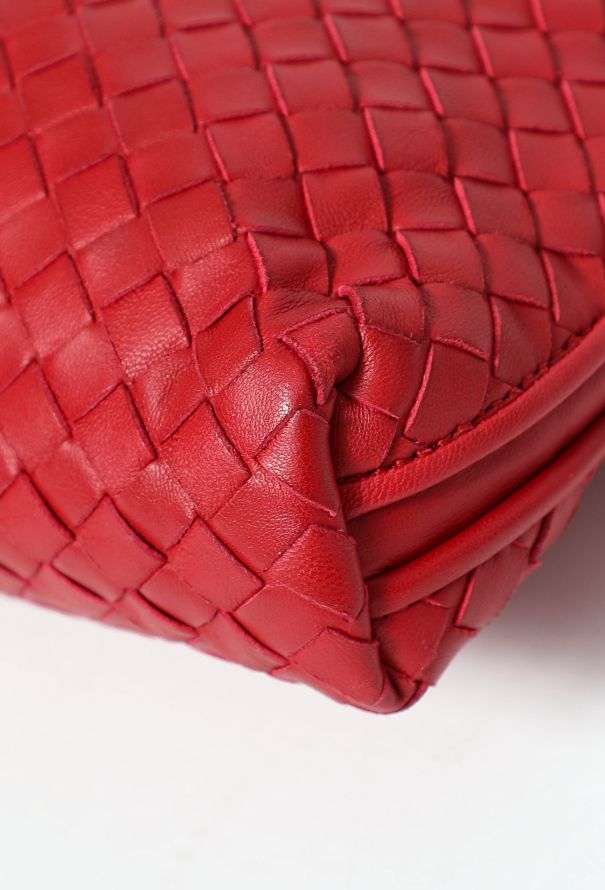 Bottega Veneta Red Intrecciato Nodini Crossbody Bag - 7