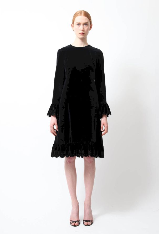 Jean-Louis Scherrer Eyelet Velvet Dress - 1