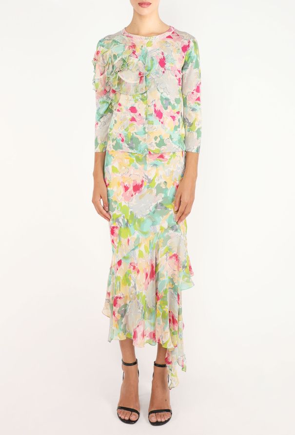 John Galliano Floral 3-Piece Chiffon Ensemble, 2005 - 7