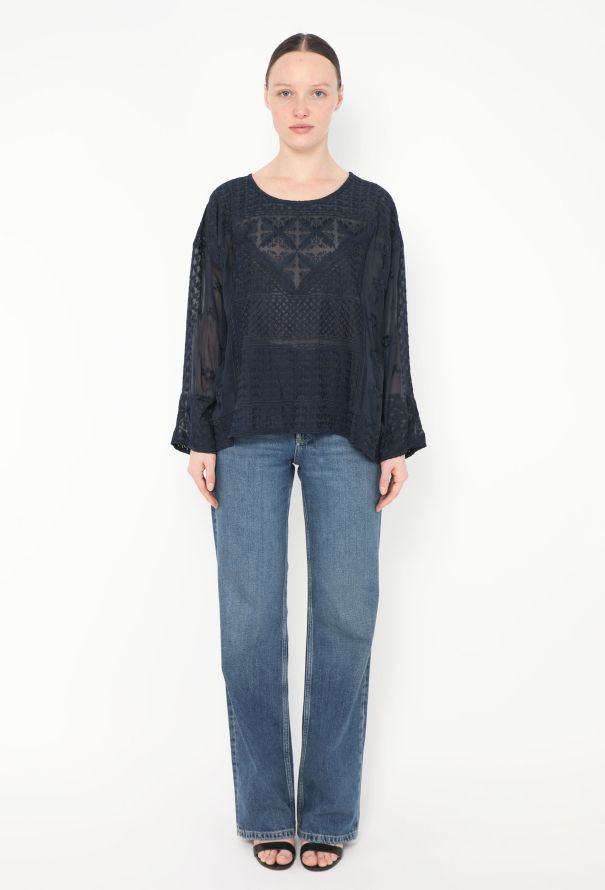 Isabel Marant Embroidered Silk Tunic Top - 2