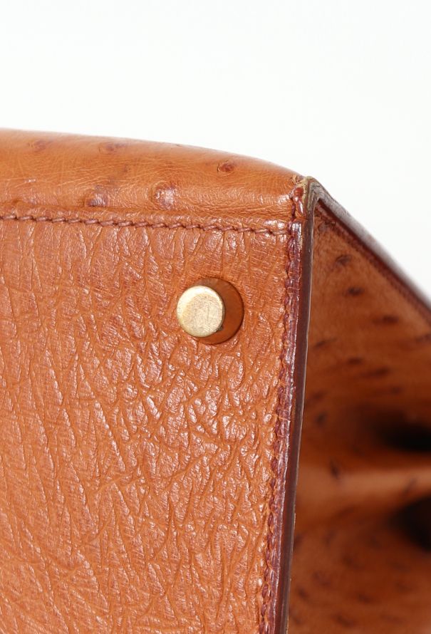 Hermès Gold Ostrich Sellier Kelly 28 - 14