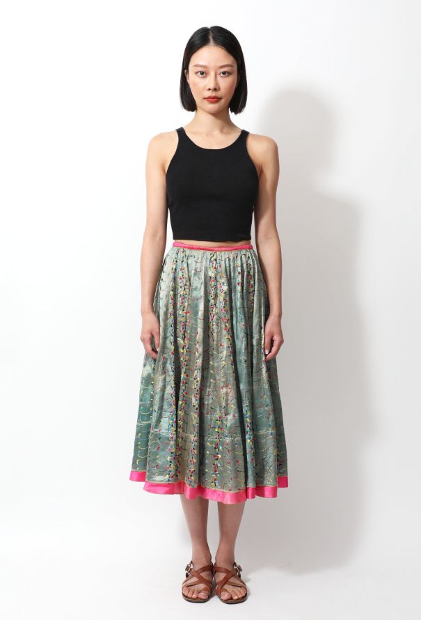 World Treasures Vintage Floral Embroidered Skirt - 1