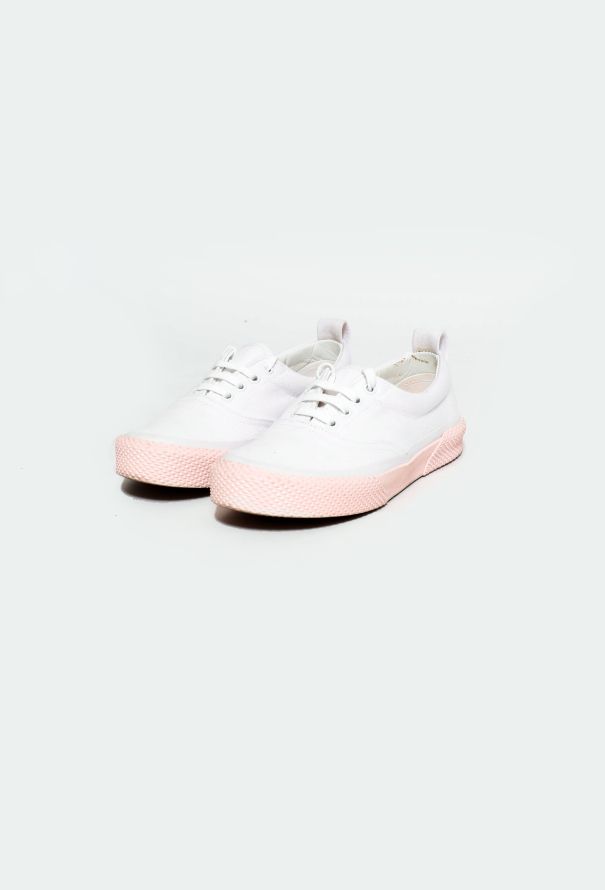 Céline Contrast Sole Canvas Trainers - 2