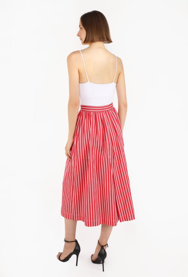 Saint Laurent Striped Cotton Midi Skirt, 1982 - 5