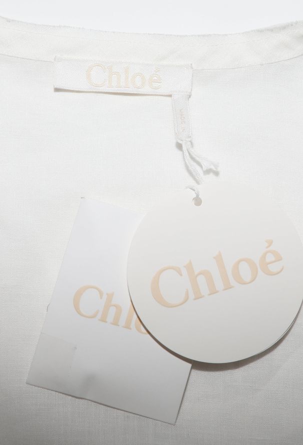 Chloé Pre-Fall 2022 Linen Eyelet Blouse - 6