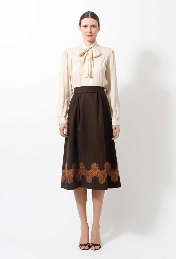 Python Trim Wool Skirt - 1