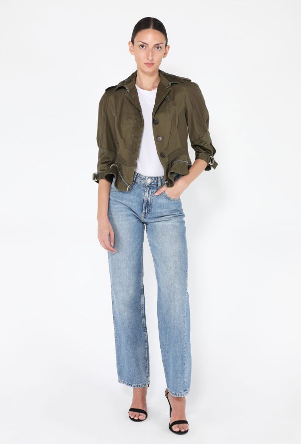 Alexander McQueen Peplum Zip Cargo Jacket, Resort 2016 - 5