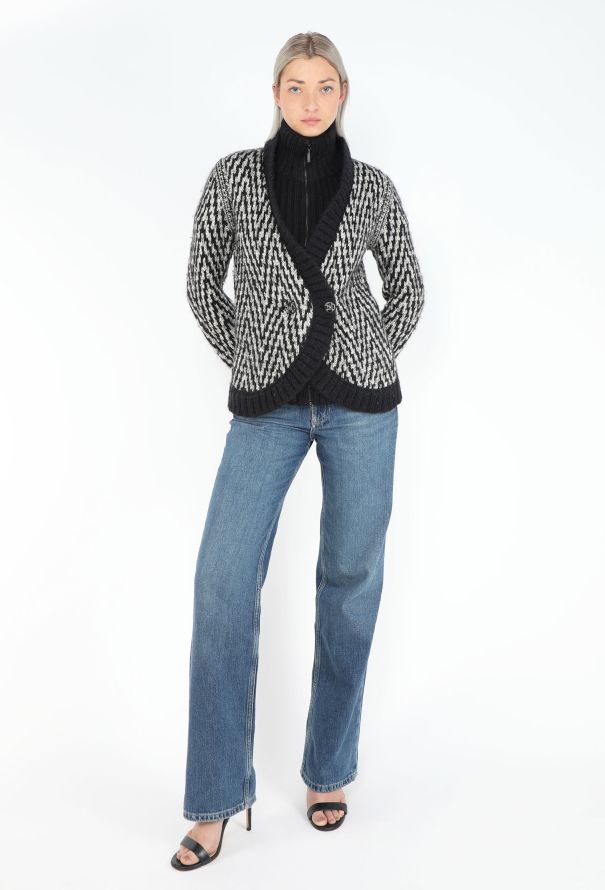 Chanel Chevron Ribbed Mohair Cardigan - 3