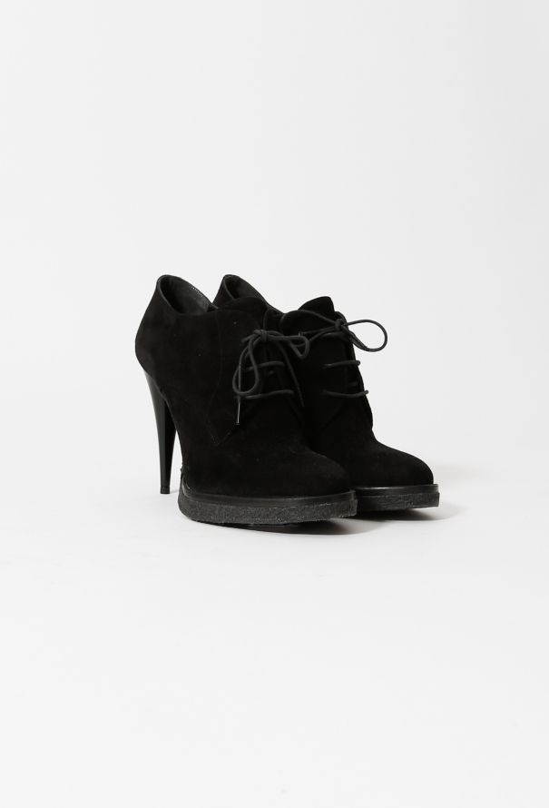 Balenciaga Lace-Up Suede Booties - 4