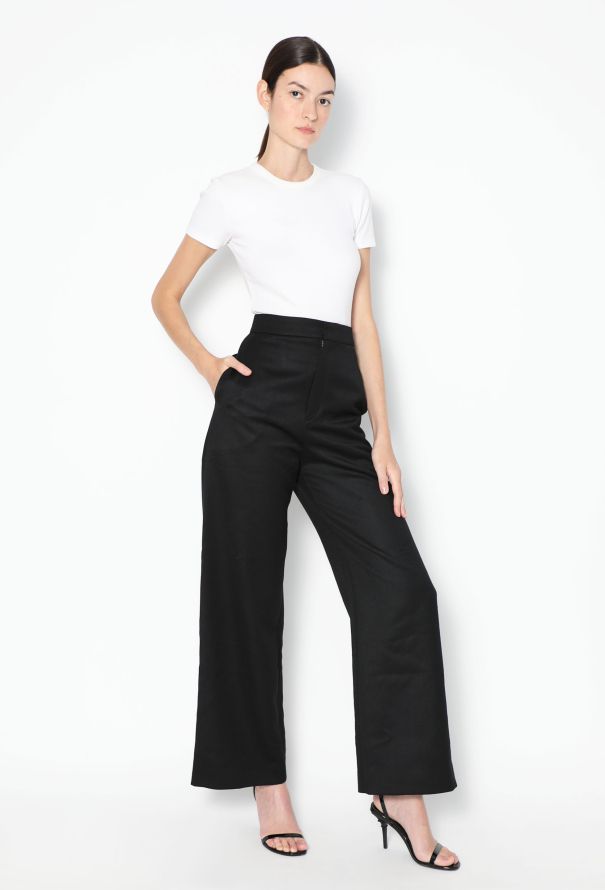 Loewe Black High-Waisted Twill Trousers - 2