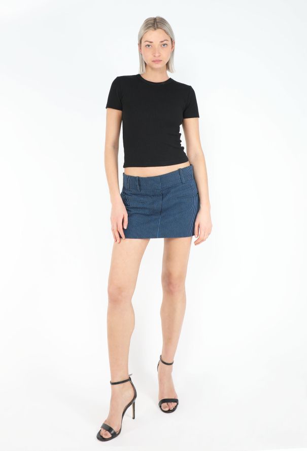 Balenciaga S/S 2001 Pinstripe Denim Skirt - 4