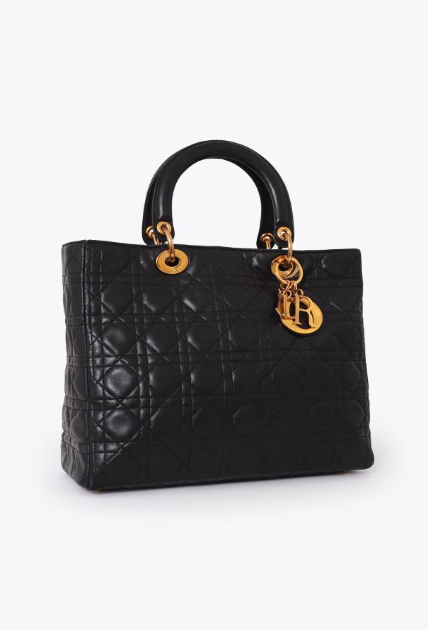Dior Black Cannage Large Lady Dior - 3