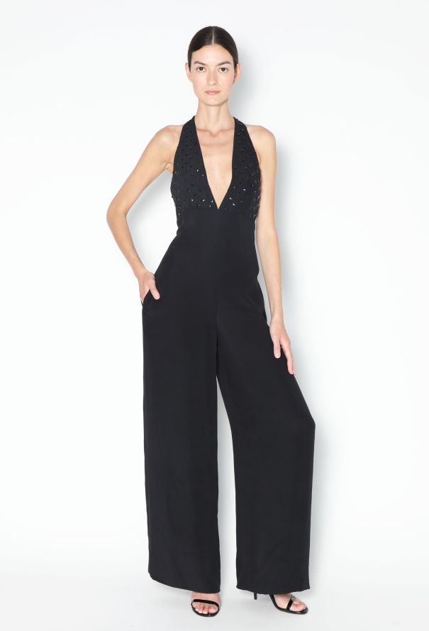 Chloé Embellished Crêpe Halter Jumpsuit - 5