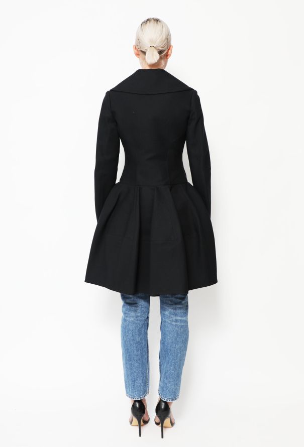 Alaïa Navy Flared Skater Coat - 4