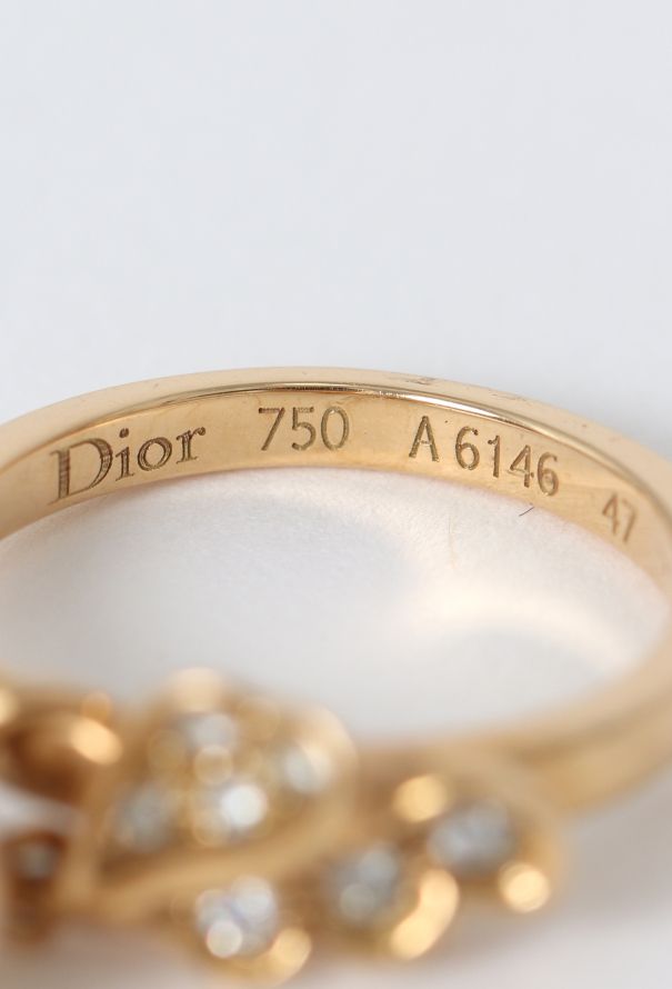 Dior 18k Yellow Gold, Pearl & Diamond Ring - 6