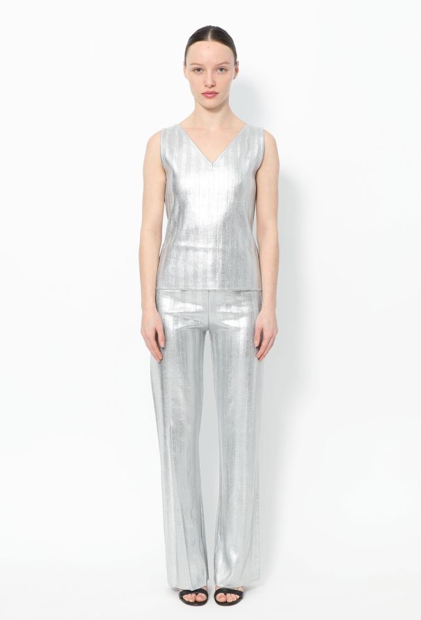 Thierry Mugler Metallic Striped Knit Ensemble – 2001 Couture Collection - 1