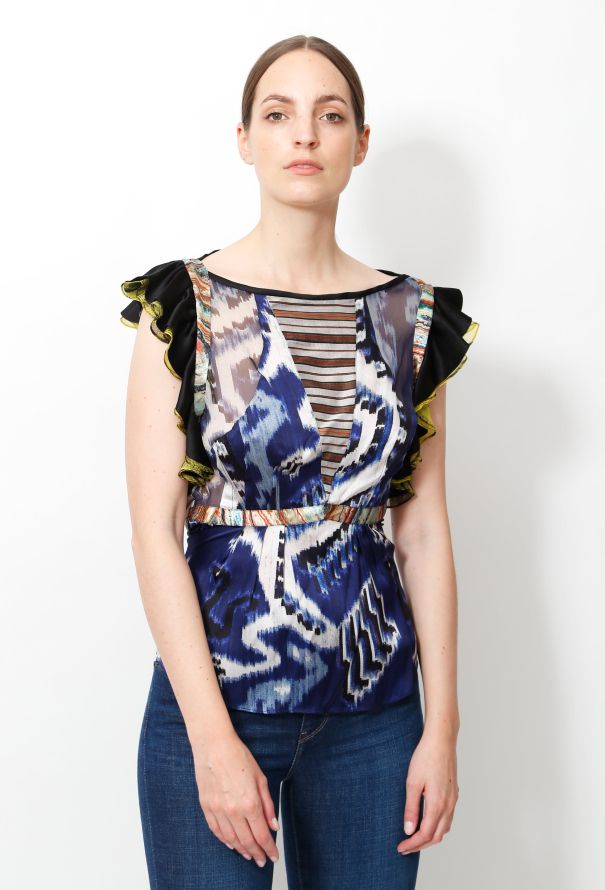 Balenciaga F/W 2007 ''Ikat'' Silk Top - 1