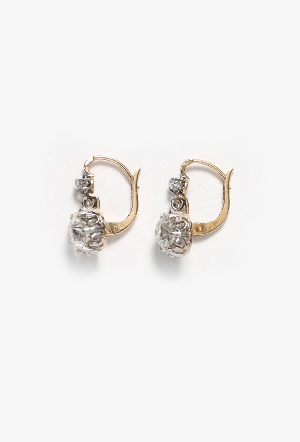 Vintage Fine Jewelry Belle Époque 2.45 Carats Diamond Dormeuses - 5