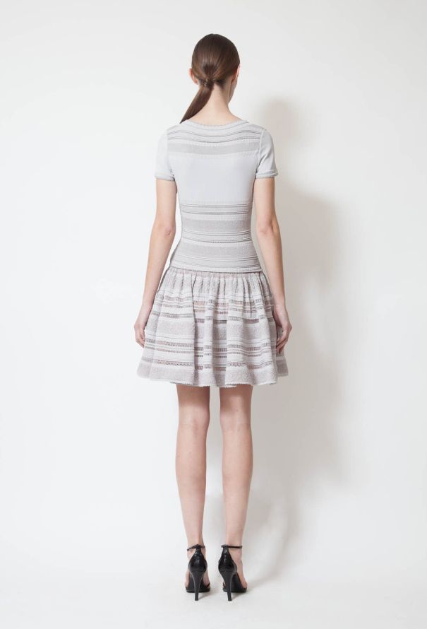 Alaïa Powder Grey Stretch Dress - 4