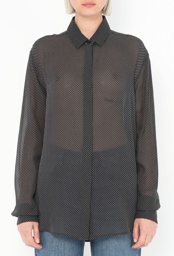 Saint Laurent 2019 Silk Polka Dot Blouse - 1